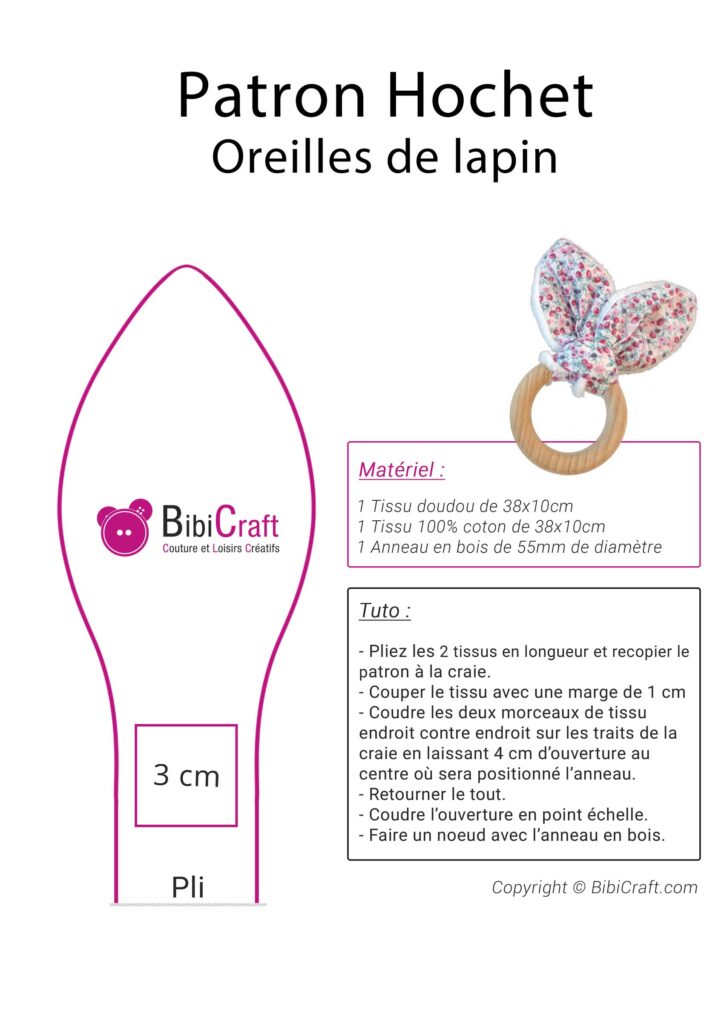 Tuto hochet oreilles de lapin